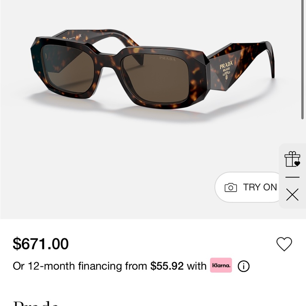 Prada Tortoiseshell Sunglasses with Brown Lenses